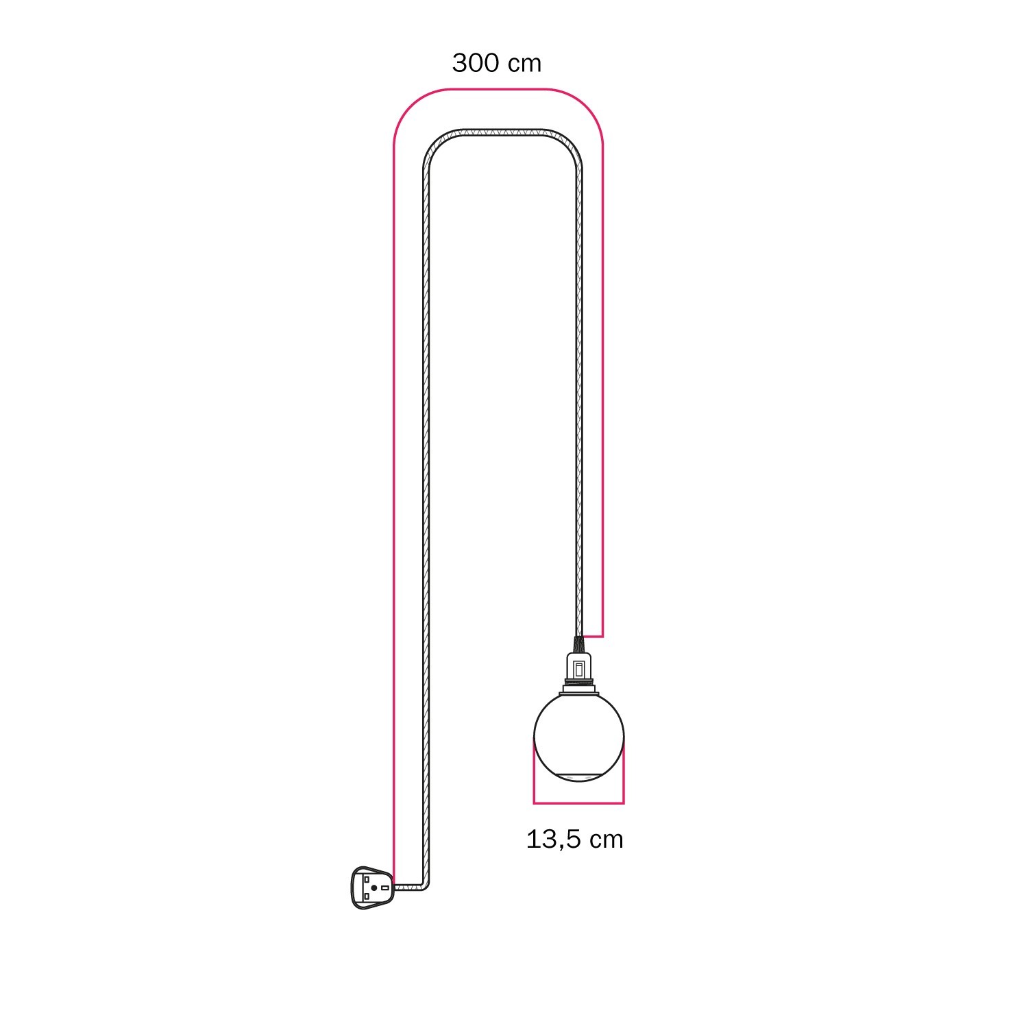 Tragbare Lampe Snake mit Schalter am Lampenfuß, Stecker und bruchsicherem Unbreak-a-Ball-Lampenschirm