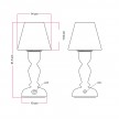 Lampada portatile ricaricabile Cabless14 con lampadina a goccia e paralume