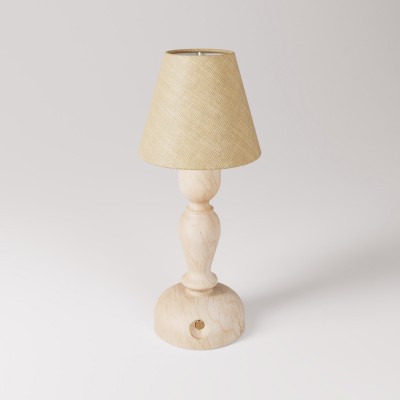 Lampada portatile ricaricabile Cabless14 con lampadina a goccia e paralume