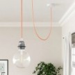 Elektrisches Kabel mit pfirsichfarbenem Stoffbezug - The Original Creative Cables, für moderne und farbenfrohe Lampen - RM23