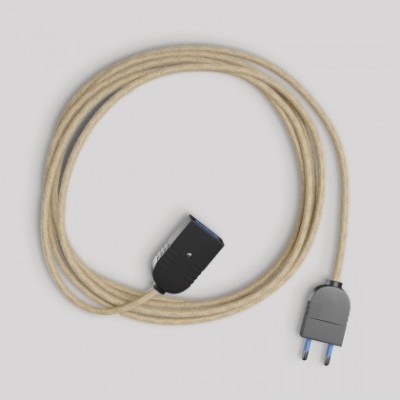 Elektrisches Verlängerungskabel mit neutralem Jutekabel 2P 10A Made in Italy