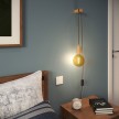 Snake, Zuleitung mit Lampenfassung aus Holz, Stecker und Schalter, komplett mit Rolé, unserem Wand- oder Deckenpin aus Holz