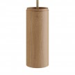Lampada a sospensione Made in Italy completa di cavo tessile e paralume Tub-E14 in legno