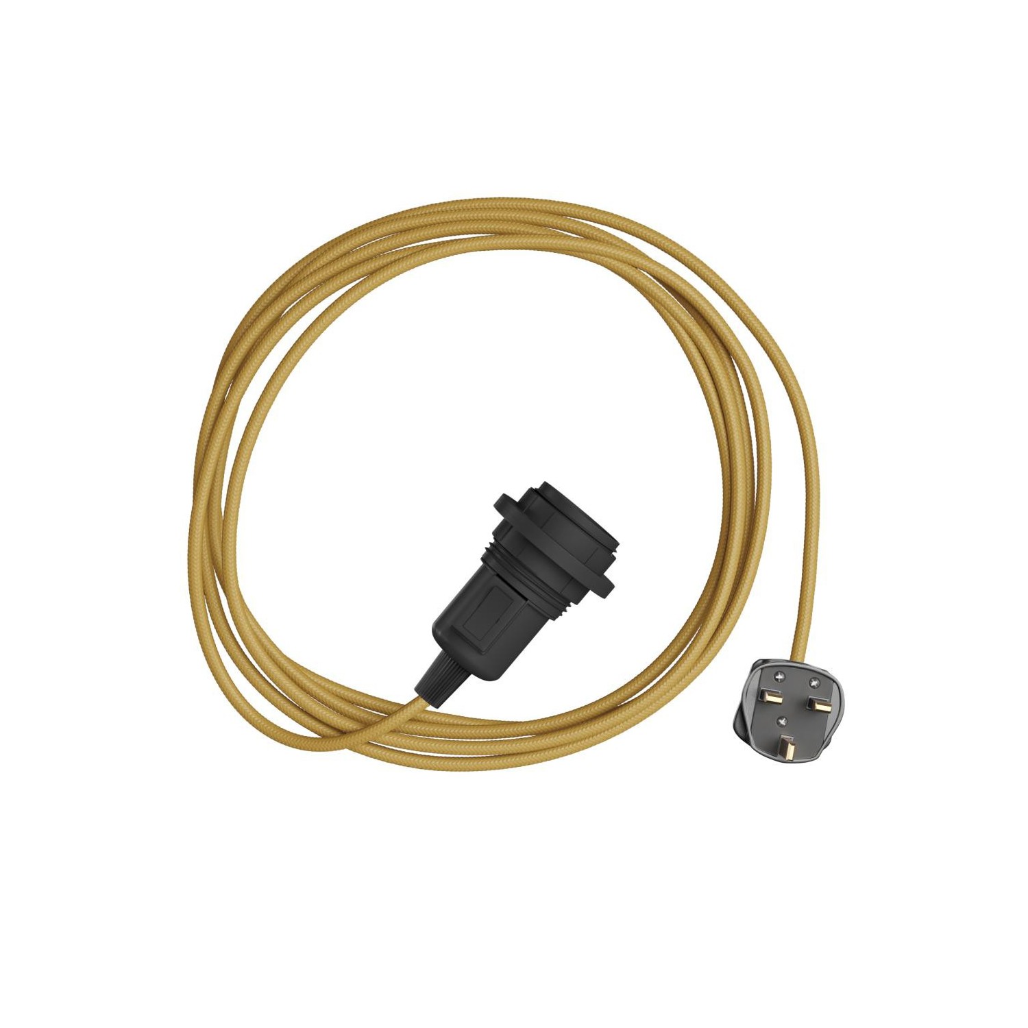 Snake für Lampenschirm - Plug-in Leuchte mit farbigem Textilkabel