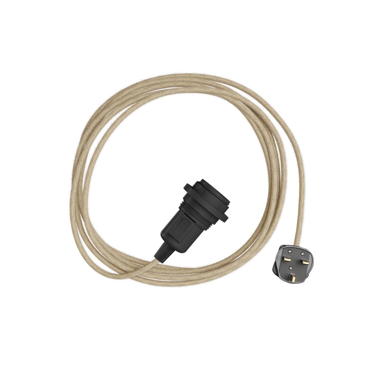 Snake für Lampenschirm - Plug-in Leuchte mit farbigem Textilkabel