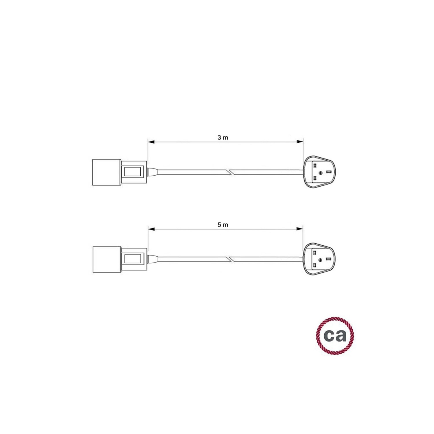 Snake für Lampenschirm - Plug-in Leuchte mit farbigem Textilkabel