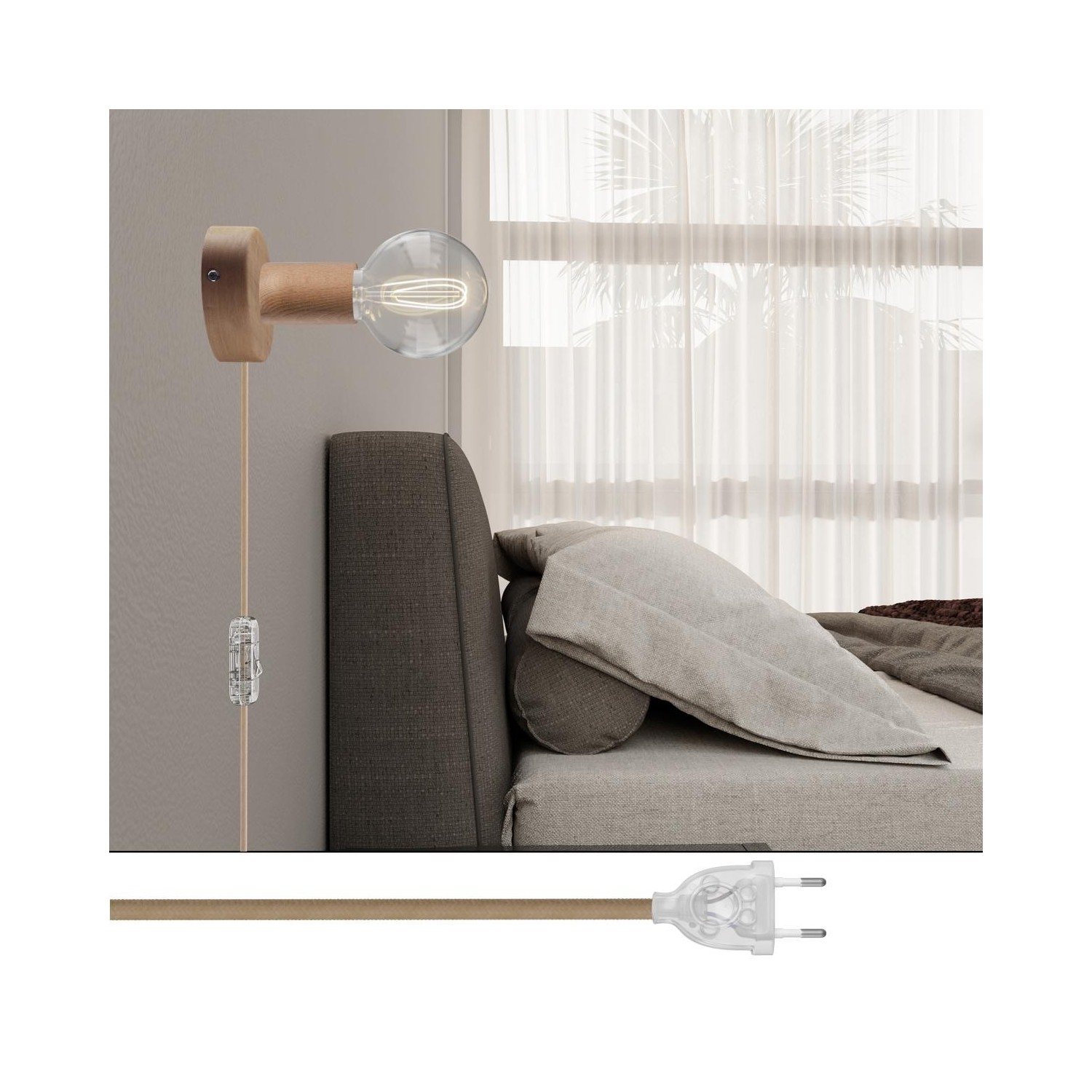 Lampada Spostaluce in legno