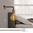 Lampe Spostaluce en bois avec extension courbée