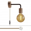 Lampe Spostaluce en bois avec extension courbée