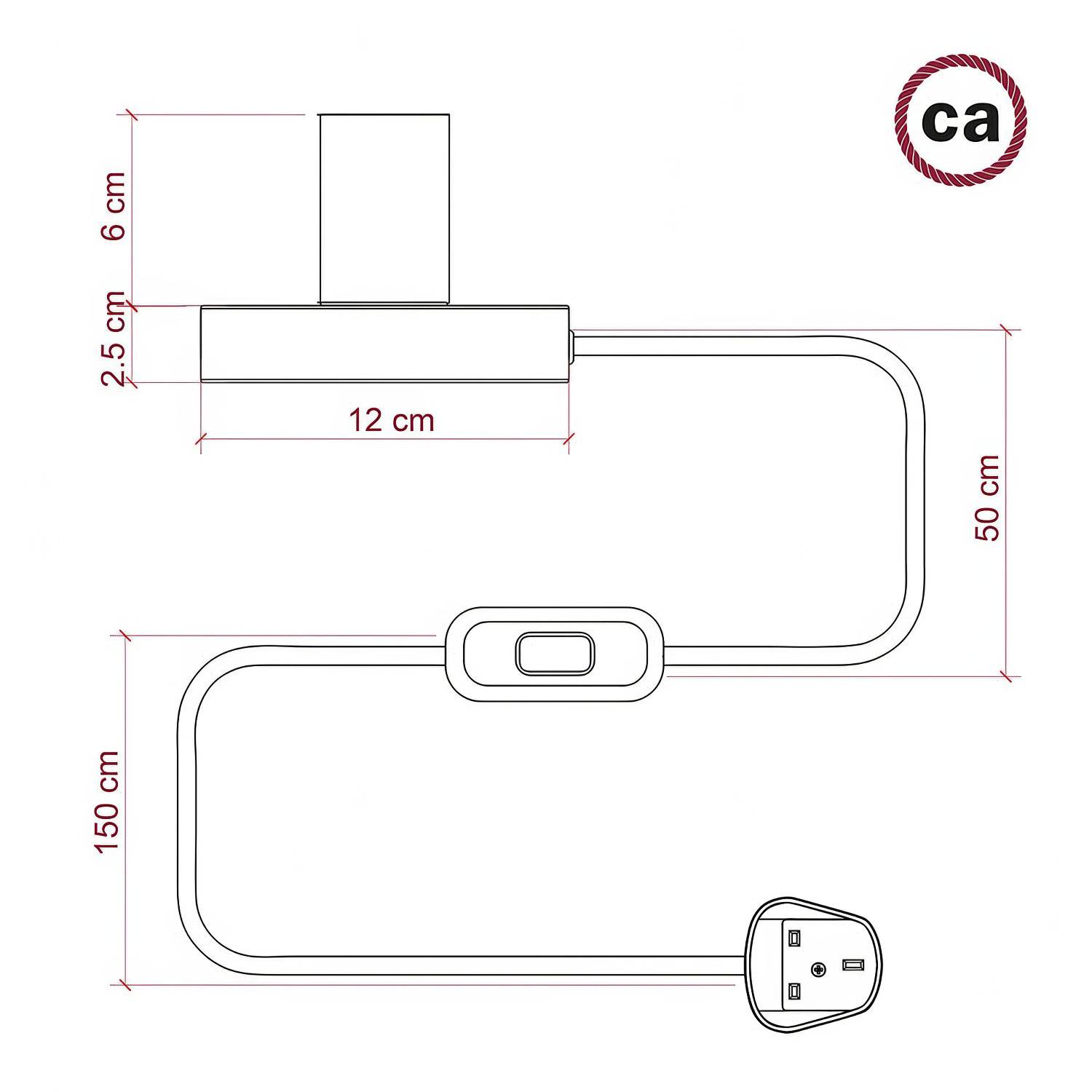 Posaluce Metall-Tischleuchte mit 2-poligem Stecker