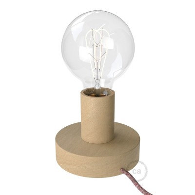 Posaluce - Holz-Tischleuchte Small mit 2-poligem Stecker