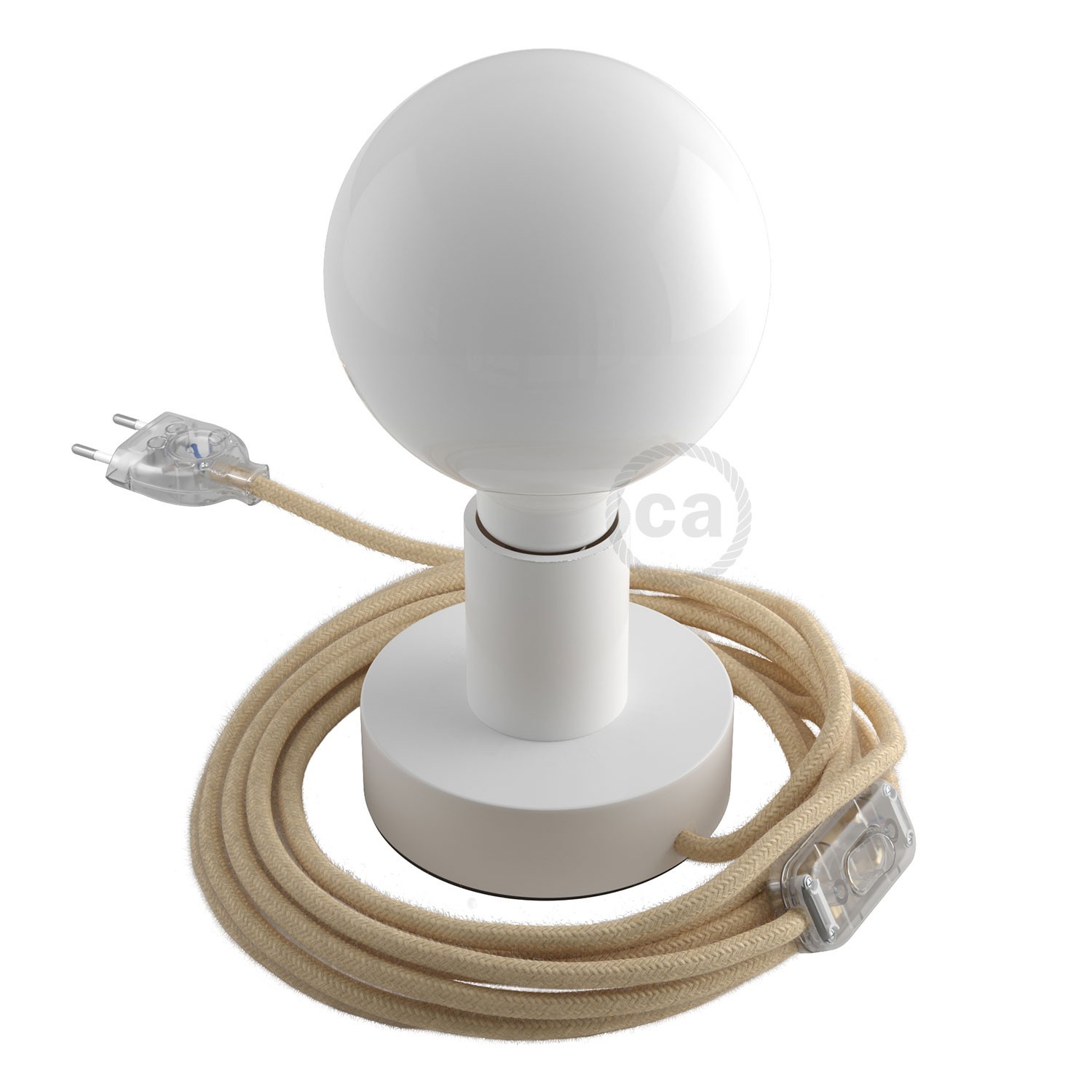 Posaluce - Holz-Tischleuchte Small mit 2-poligem Stecker