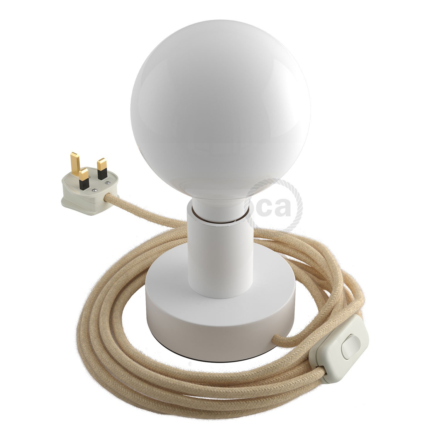 Posaluce - Holz-Tischleuchte Small mit 2-poligem Stecker