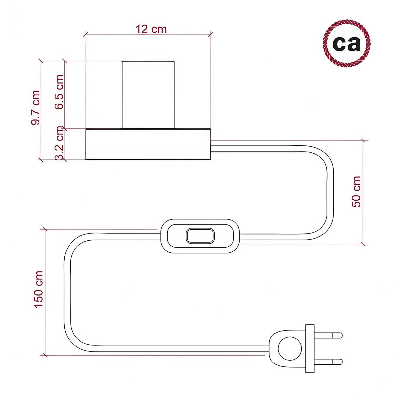 Posaluce - Holz-Tischleuchte Small mit 2-poligem Stecker