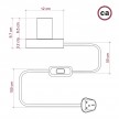 Posaluce - Holz-Tischleuchte Small mit 2-poligem Stecker