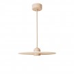Lampe suspension en bois avec câble textile et abat-jour UFO