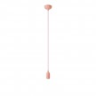 Lampada a sospensione colorata in silicone con cavo tessile