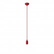 Lampada a sospensione colorata in silicone con cavo tessile