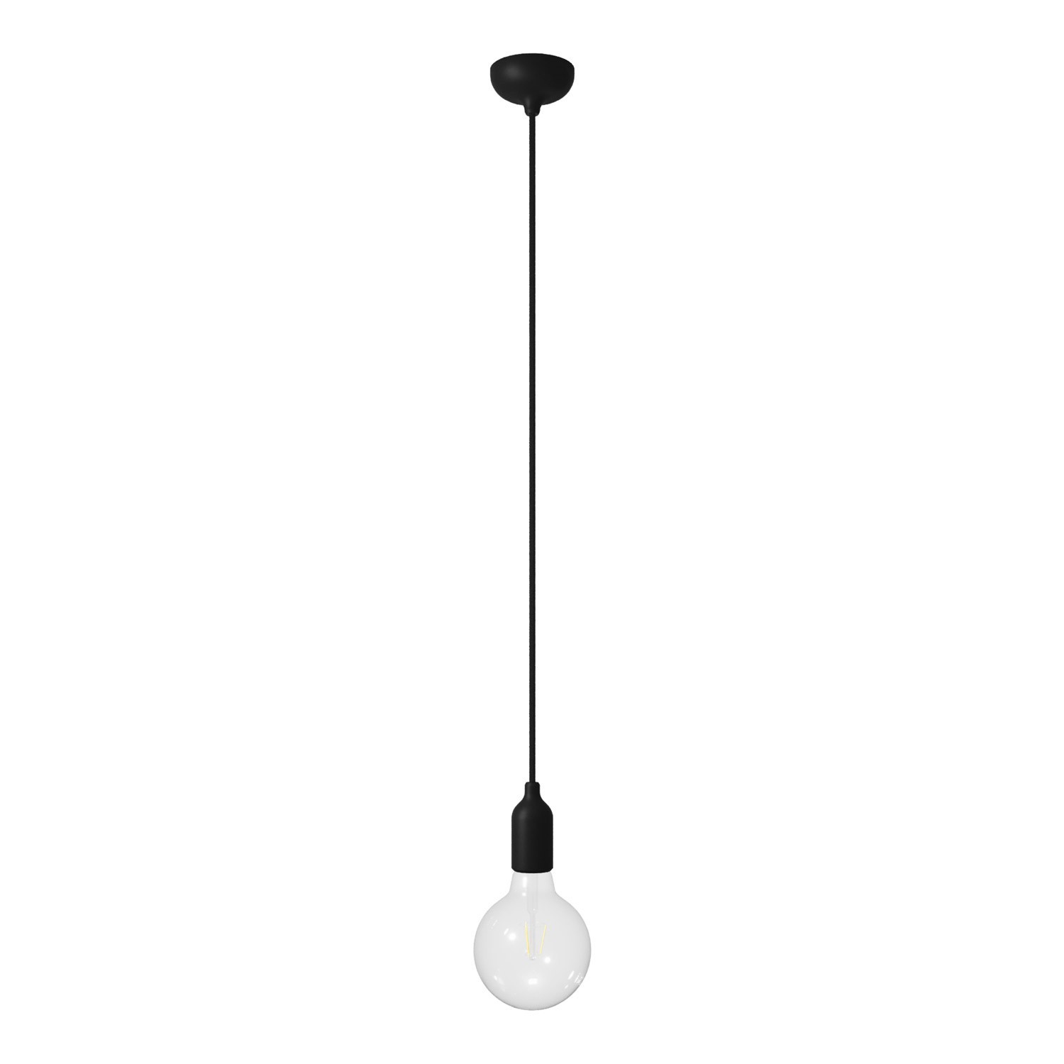 Suspension colorée en silicone avec câble textile