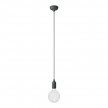 Lampada a sospensione colorata in silicone con cavo tessile