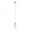 Lampada a sospensione colorata in silicone con cavo tessile