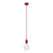 Lampada a sospensione colorata in silicone con cavo tessile