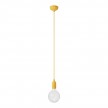 Lampada a sospensione colorata in silicone con cavo tessile