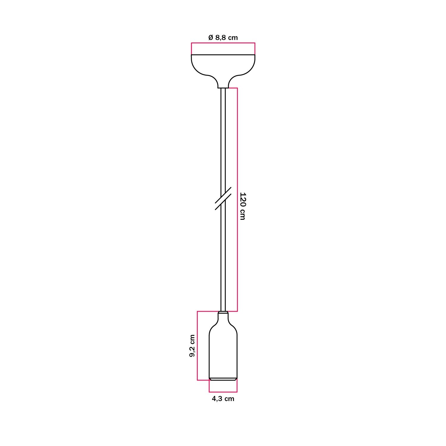 Suspension colorée en silicone avec câble textile
