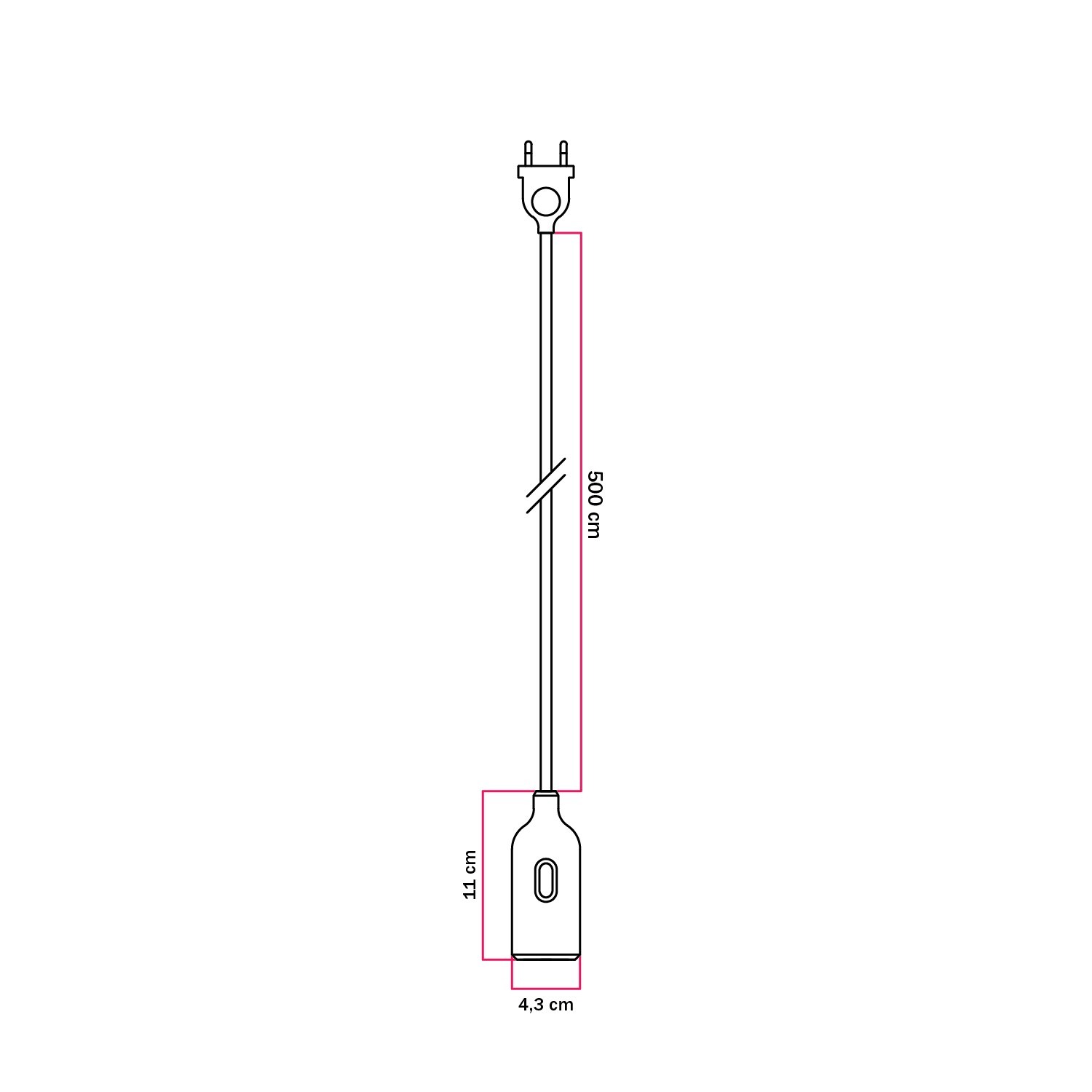 Snake Lampe en silicone avec interrupteur et fiche