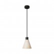 Lampe à suspension avec abat-jour conique en bois