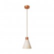 Lampe à suspension avec abat-jour conique en bois