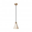 Lampe à suspension avec abat-jour conique en bois