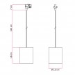 Suspension pour rail avec câble en textile et abat-jour Cilindro en raphia