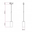 Suspension pour rail avec câble textile et Tub-E14