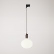 Lampada a sospensione per binari con portalampada in legno