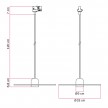 Suspension pour rail en bois avec câble en textile et abat-jour UFO