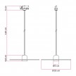 Suspension pour rail en bois avec câble en textile et abat-jour UFO