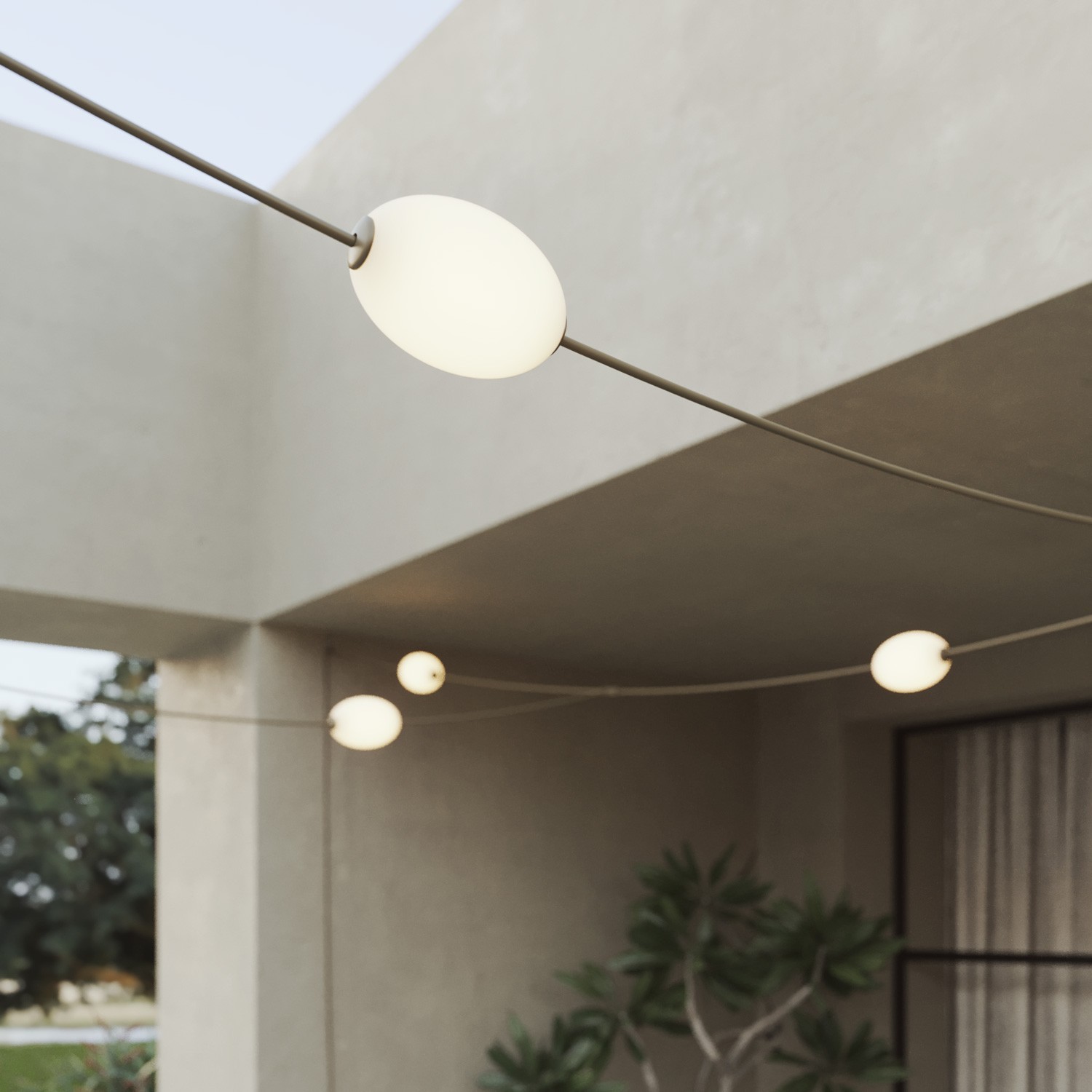 Guirlande d'extérieur quadrillée à 7 lumières IP67 - Marina GRID