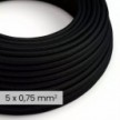 Cavo elettrico tessile DALI 5x0.75 mm² nero carbone - Filo rotondo flessibile per illuminazione RM04