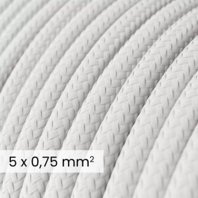 Câble électrique DALI en textile 5x0.75 mm² en Blanc Optique - Câble recouvert de tissu pour lampes et systèmes RM01