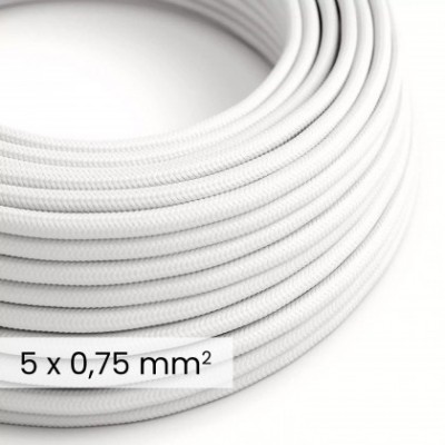 Câble électrique DALI en textile 5x0.75 mm² en Blanc Optique - Câble recouvert de tissu pour lampes et systèmes RM01