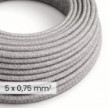 Cavo elettrico tessile DALI 5x0.75 mm² lino grigio melange - Cavo decorativo per impianti luce RN02