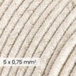 Cavo elettrico tessile DALI 5x0.75 mm² lino naturale bianco - Filo per illuminazione di design RN01