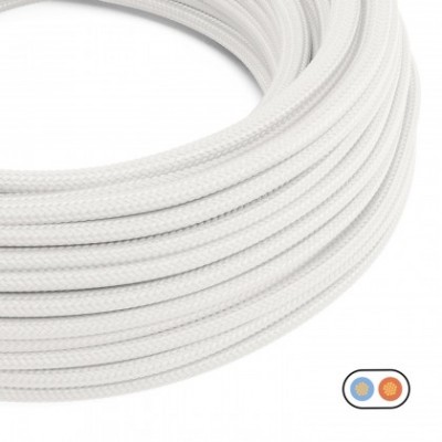 Câble d'éclairage plat en textile Blanc Optique Brillant - PM01