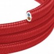 Flaches, mit Stoff überzogenes Beleuchtungskabel Feuerrot glänzend - PM09