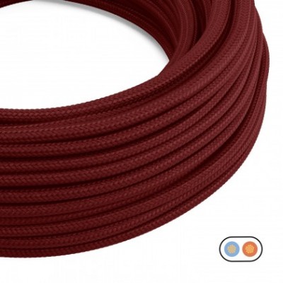 Câble plat textile Bordeaux Brillant - PM19