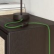 Flacher, mit glänzendem Stoff überzogener Elektrodraht Limettengrün - PM18