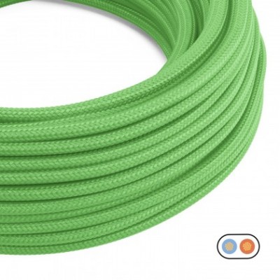 Fil électrique plat recouvert de tissu Vert Citron Brillant - PM18