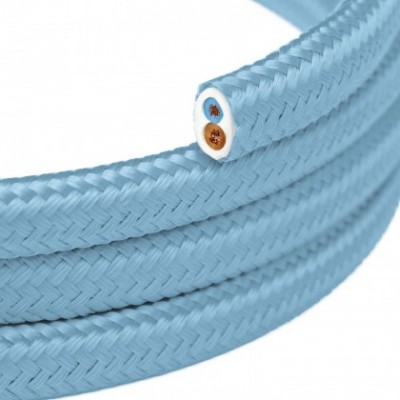Câble plat textile Bleu Layette - PM17
