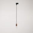 Lampada a sospensione vintage per binari con cavo trecciato